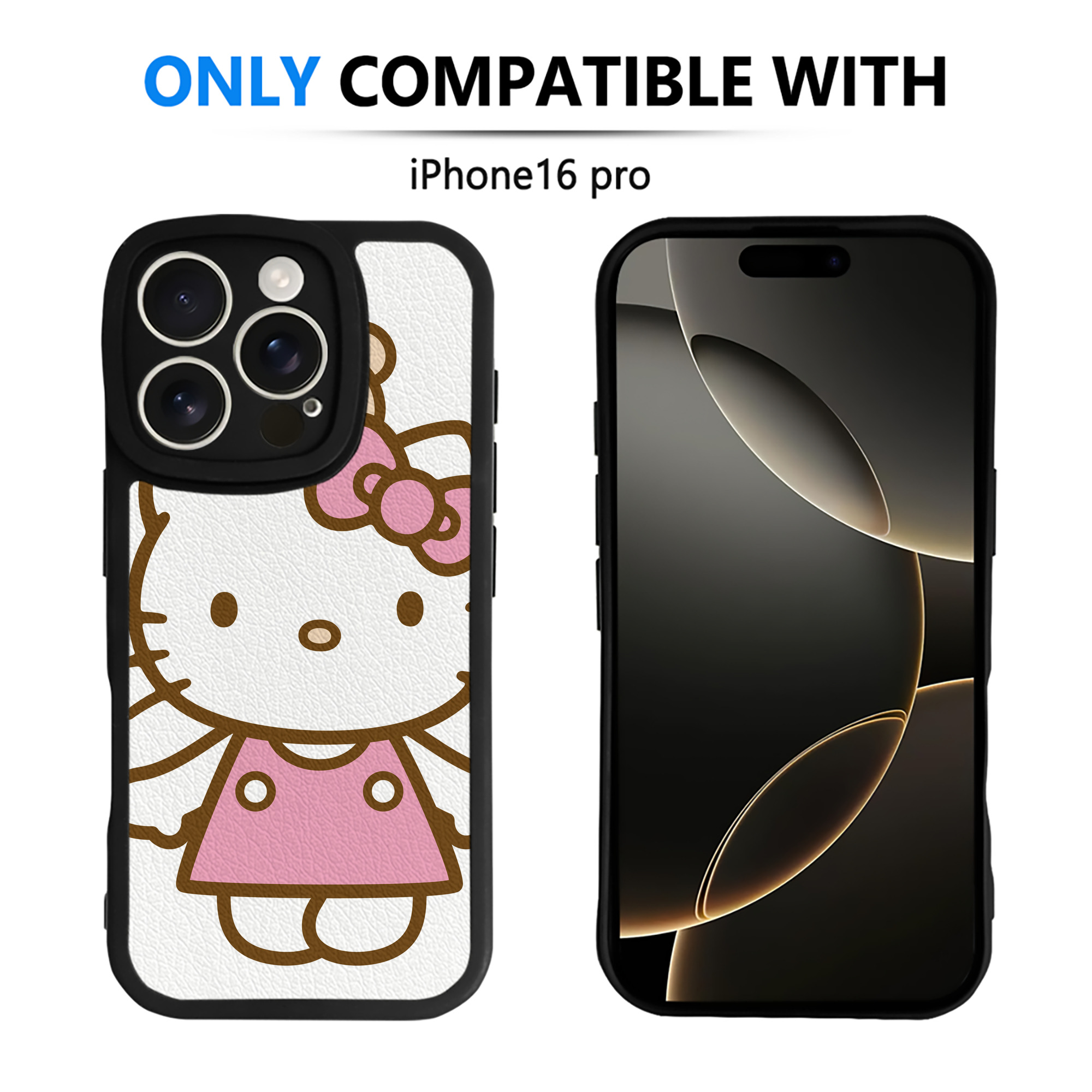 （画像用） Hello Kitty ハローキティ 【iPhone 16シリーズ対応】シリコンスマホケース（レザー調） 材質：シリコン